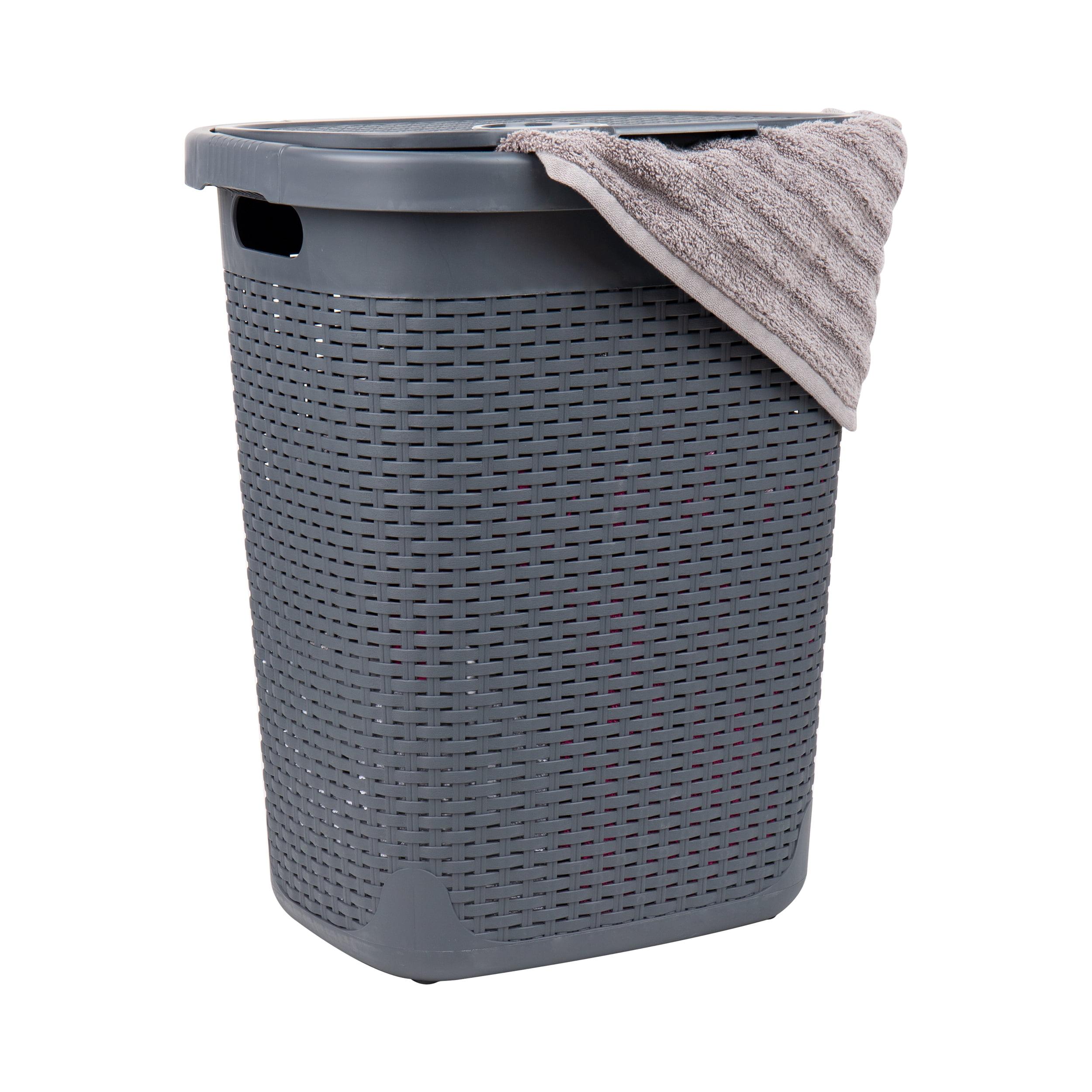 Mind Reader Mind Reader 50L Slim Laundry Hamper, Clothes Basket, Lid, Plastic