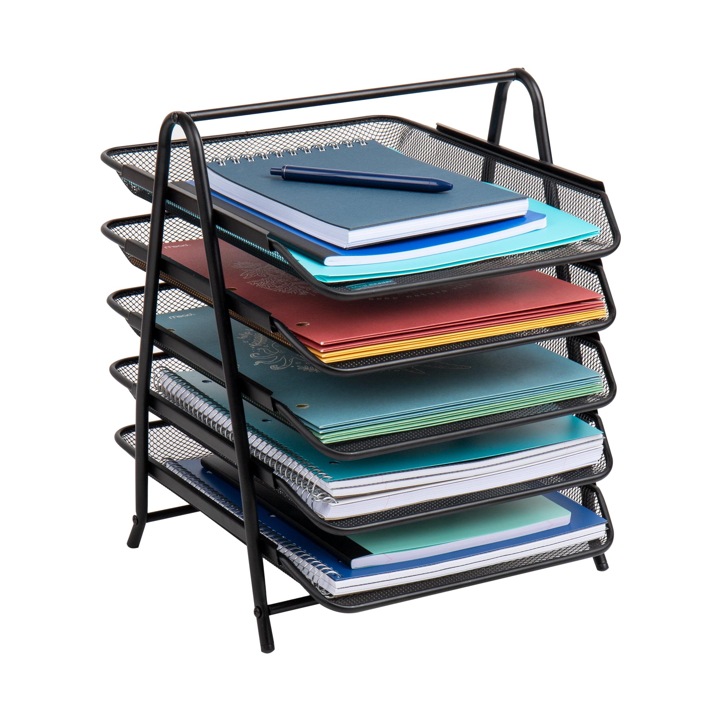 5-Tier Paper Tray, Desktop Organizer, File Storage, Office, Metal, 11.75"L x 14"W x 14.5"H