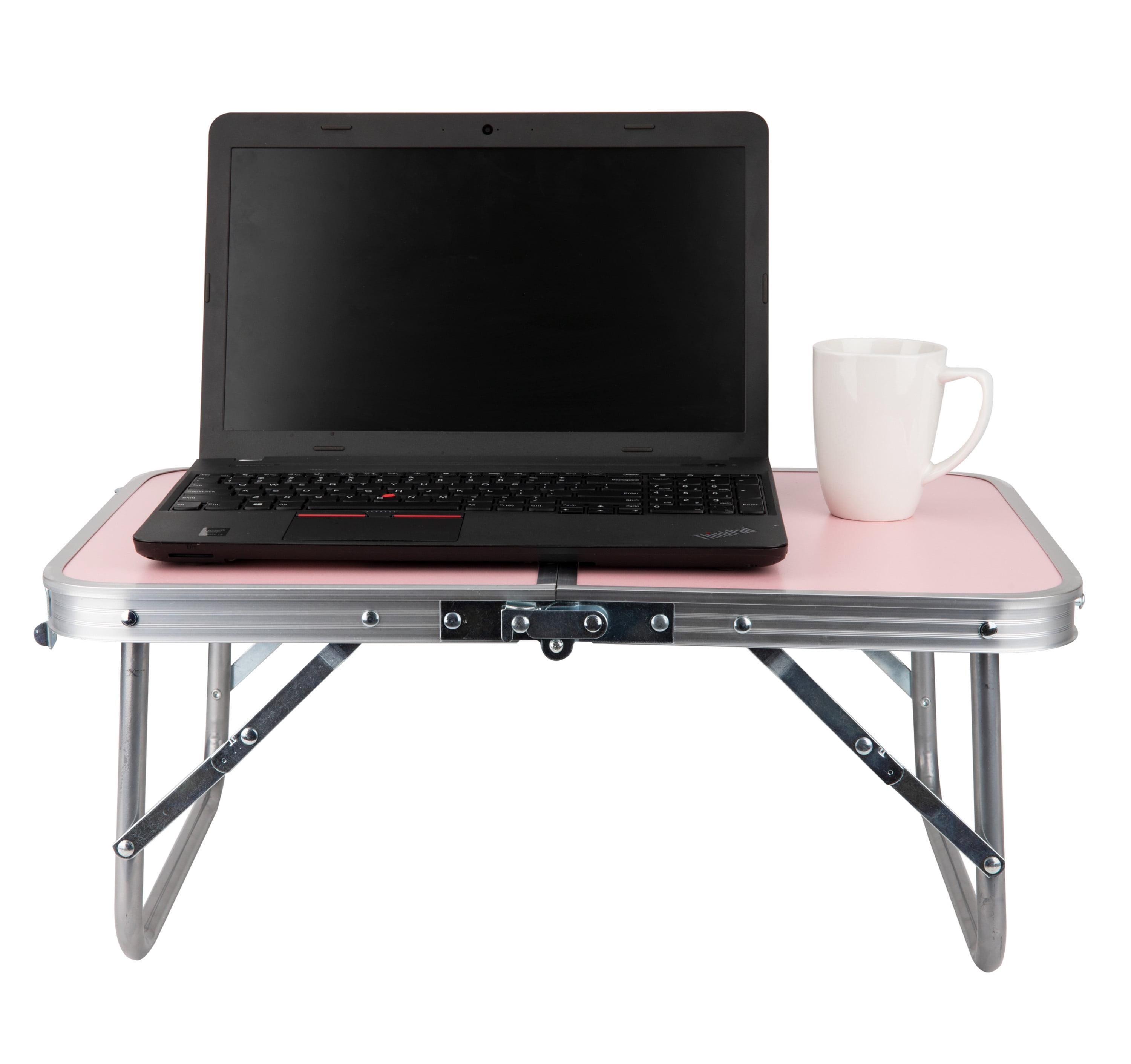 Folding Lap Tray Desk Pink - Mind Reader: Portable Foldable Lap Desk for Laptop & Eating, MDF & Aluminum, No Assembly Required