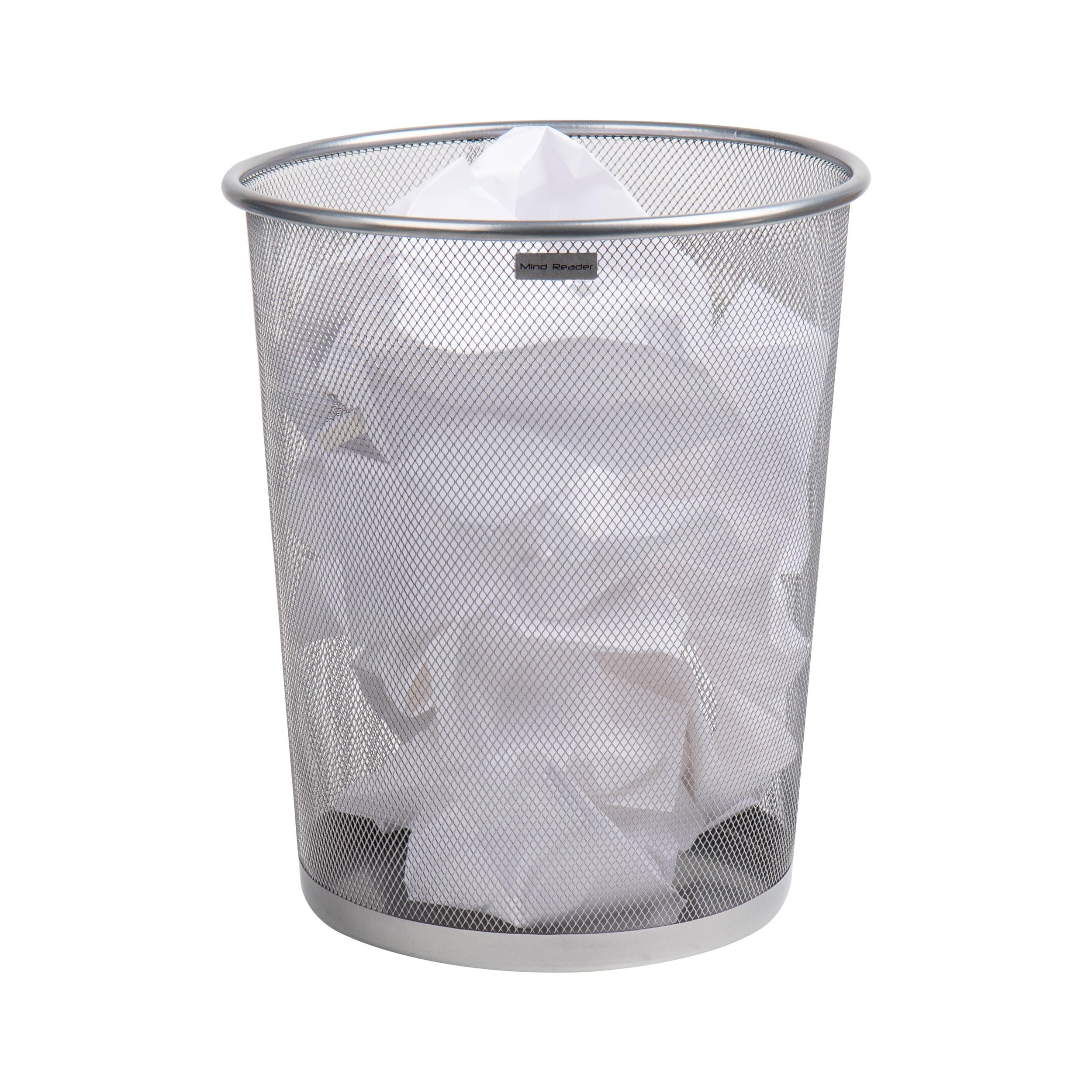 Mesh Trash Can, 16.65L (4.4 gal), Waste Paper Basket, Round, Metal, 11.5"L x 11.5"W x 13.75"H