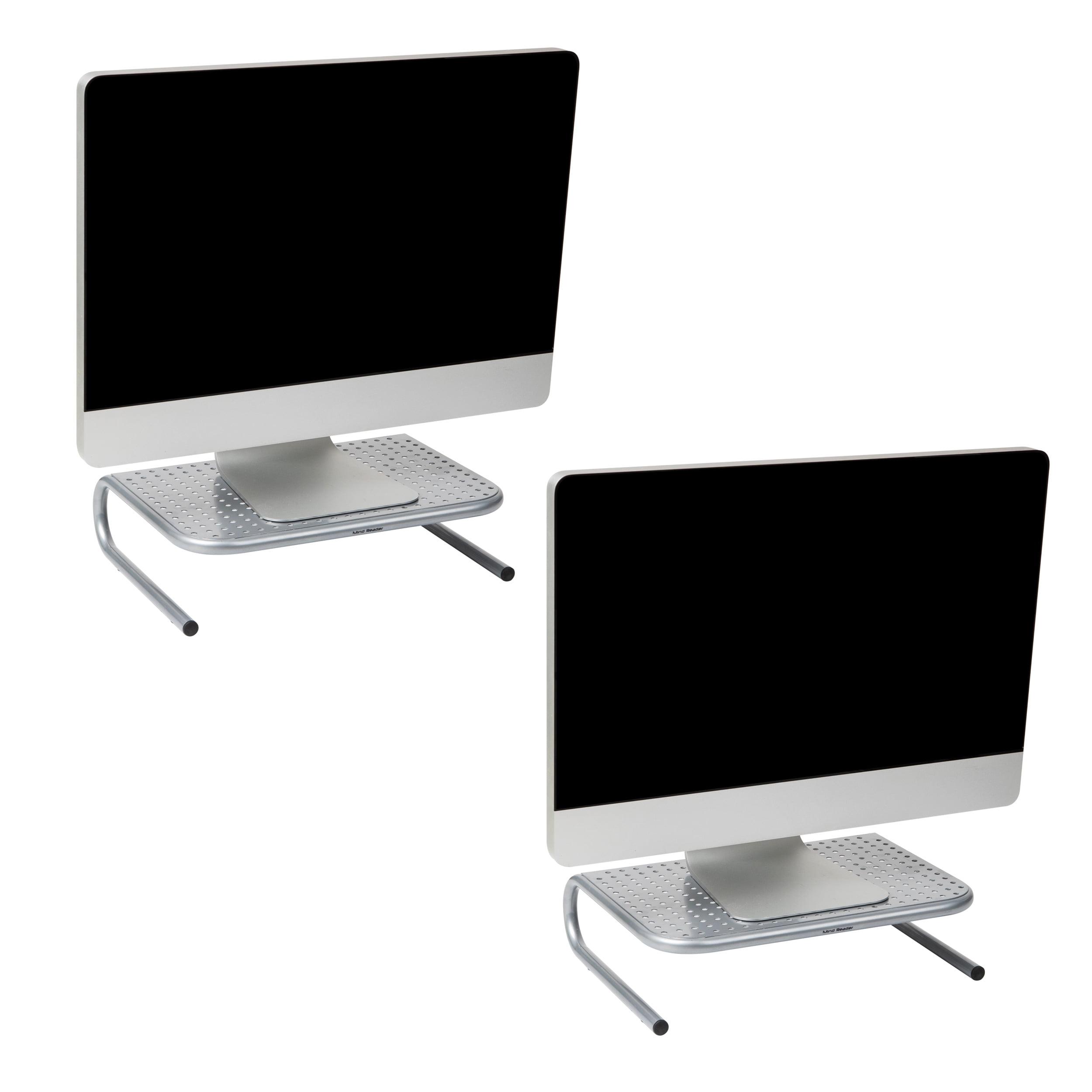 Mind Reader Monitor Stand, Ventilated Laptop Riser, Desktop Organizer, Metal, 14.5"L x 11.25"W x 4.25"H, 2-Pack (Set of 2)