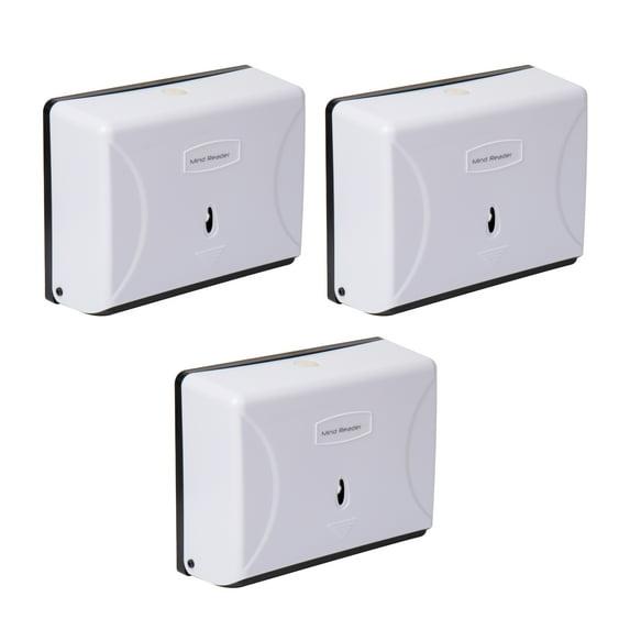 Mind Reader Multifold Paper Towel Dispenser, Paper Towel Holder, Restroom, Wall Mount, Set of 3, White