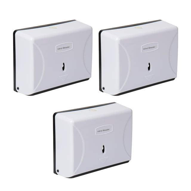 Mind Reader Multifold Paper Towel Dispenser, Paper Towel Holder, Restroom, Wall Mount, Set of 3, White