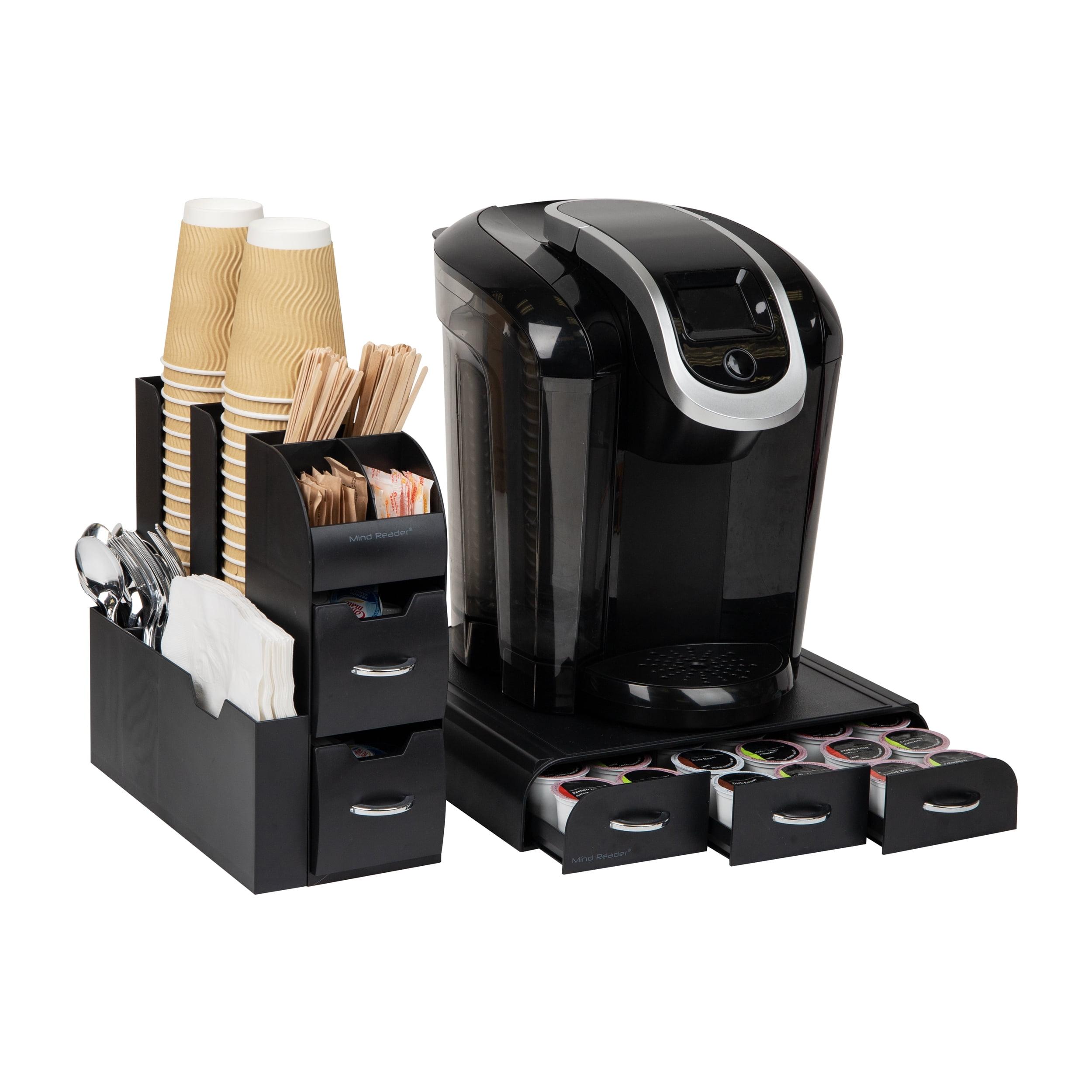 Black High Impact Polystyrene Coffee and Accessory Station