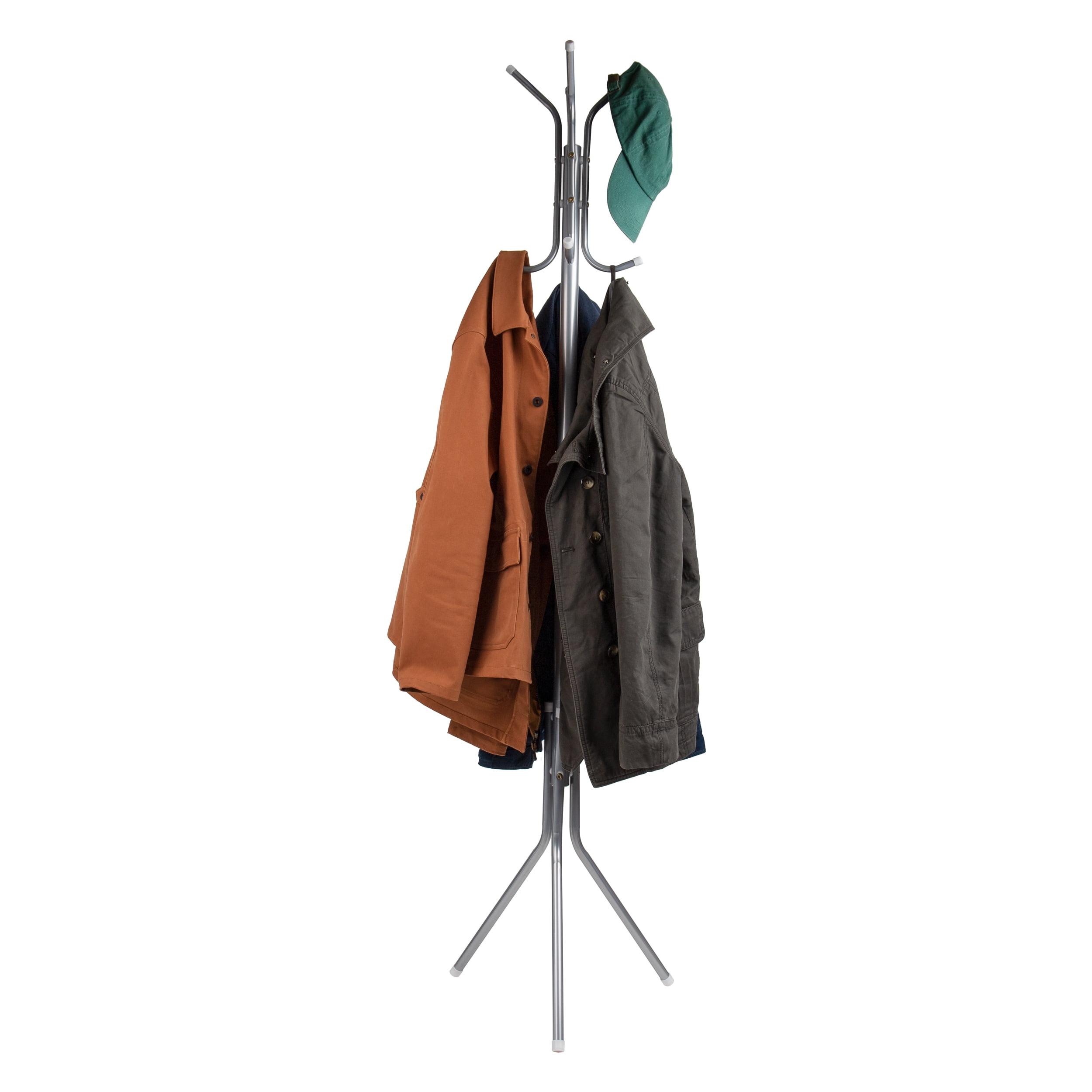 Mind Reader Standing Metal Coat Rack, 11 Hooks