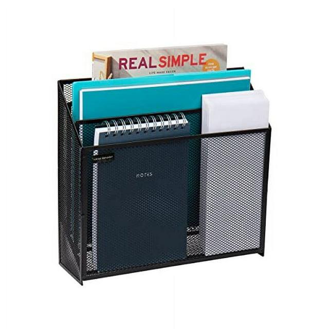 Mind Reader Vertical File Storage, Desktop Organizer, Workspace, Office, Metal Mesh, 12.5"L x 3.75"W x 11.5"H