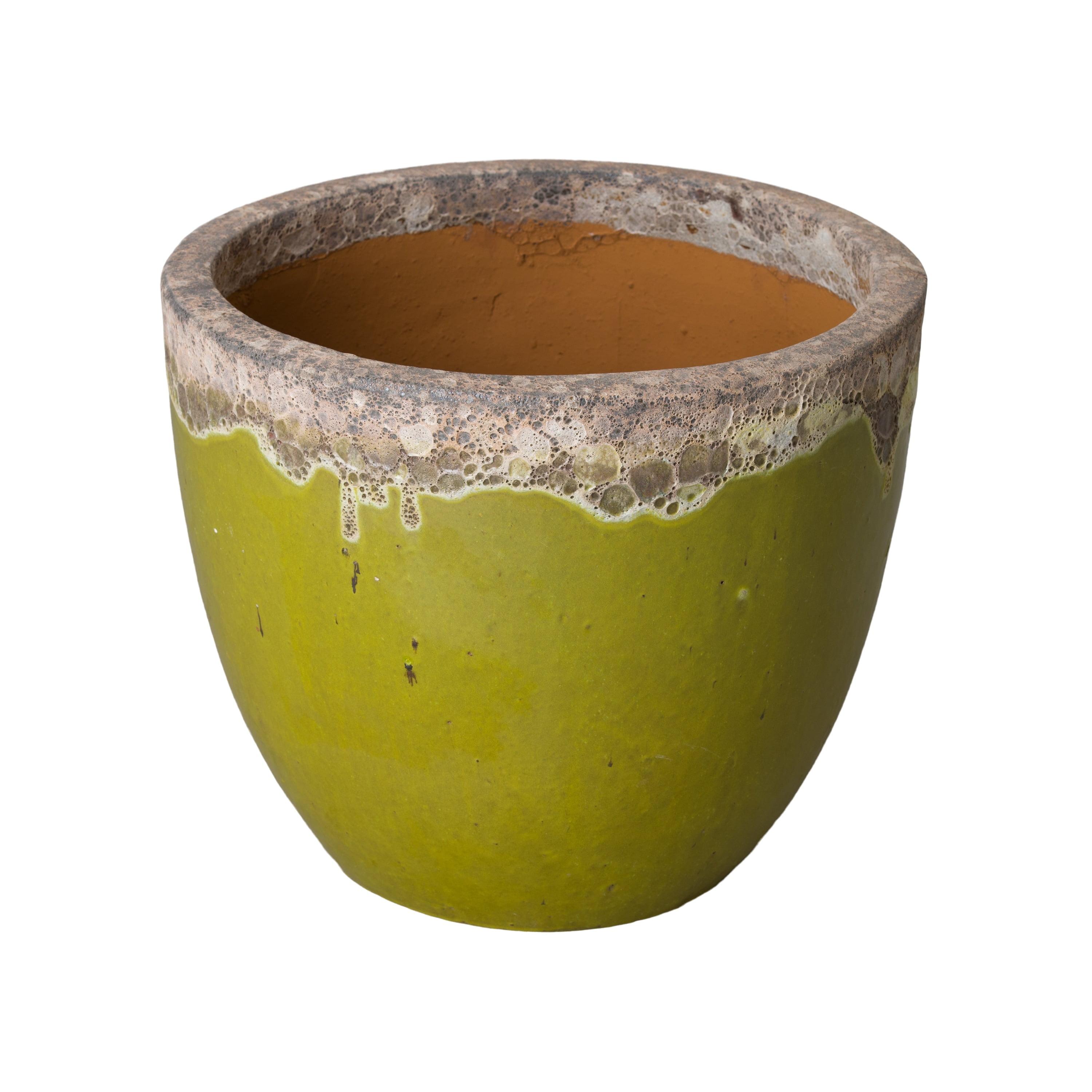 Minerva Reef Lime Ceramic Planter 23x21"