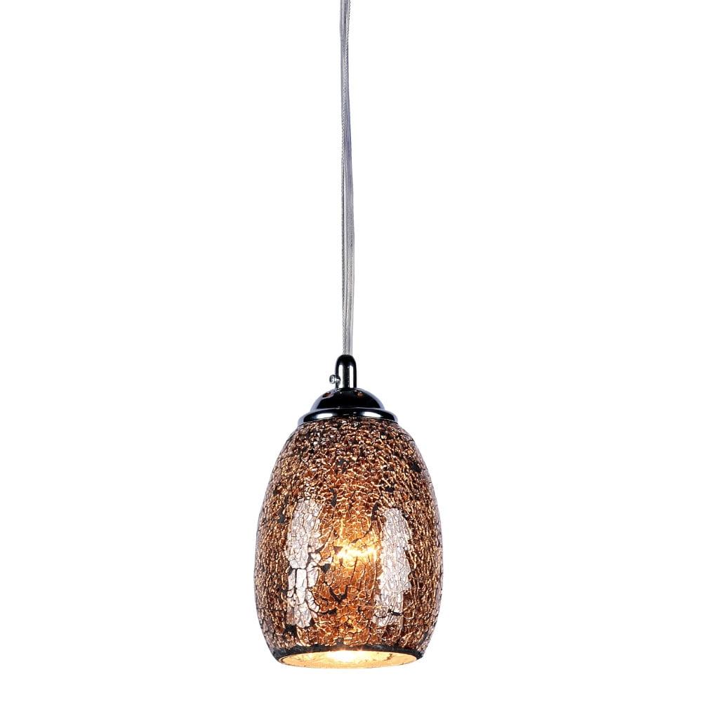 Melia Contemporary Chrome Mini Pendant Light with Glass Mosaic