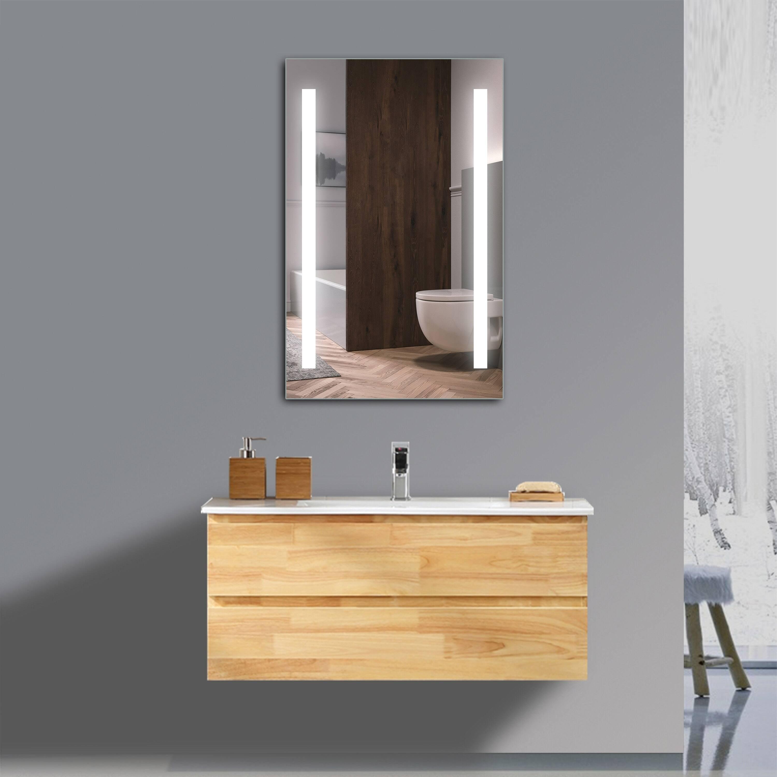 Frameless Rectangular LED Light Bathroom Vanity Mirror