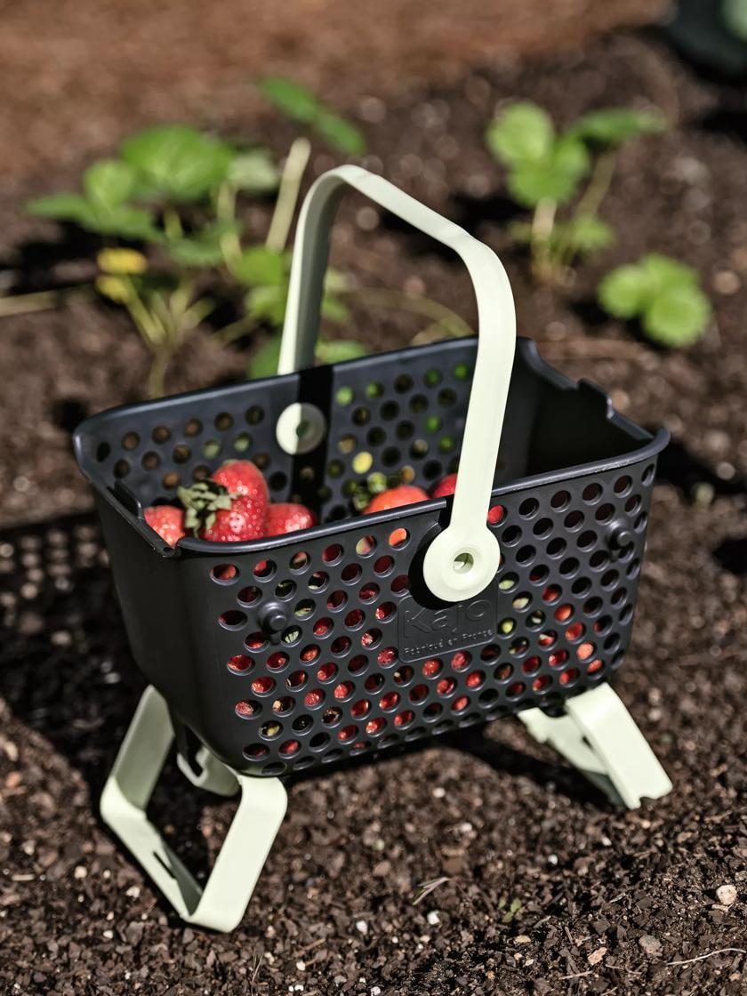 Gardener's Supply Company Multipurpose Mini Garden Basket | Mini Mod Hod For Collecting, Carrying, and Cleaning | Folding Legs and Handle | 9.5"L X 7"