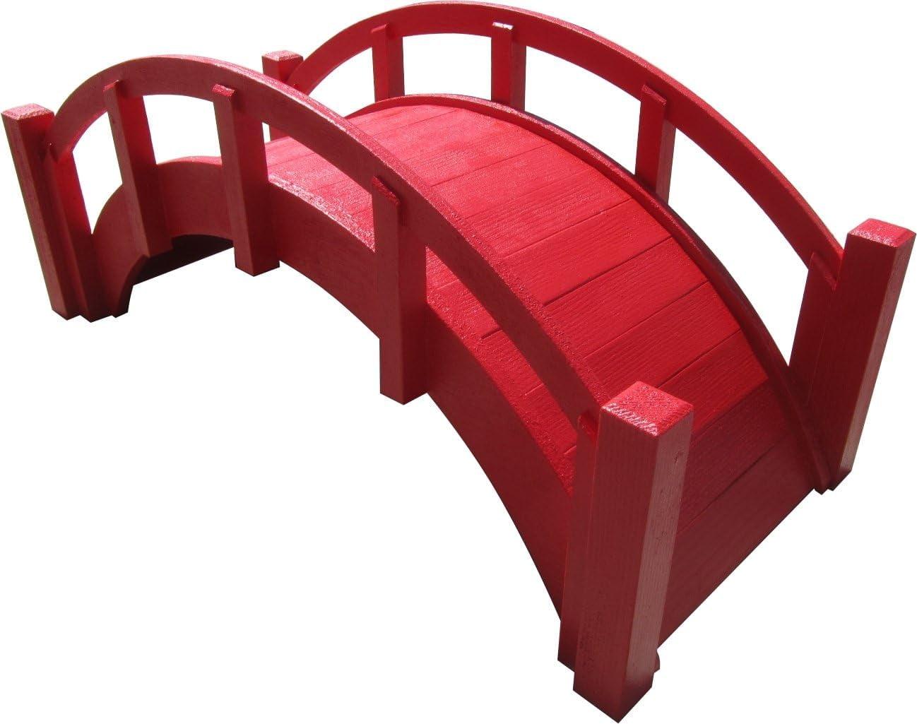 Miniature Red Wood Japanese Garden Bridge, 25"