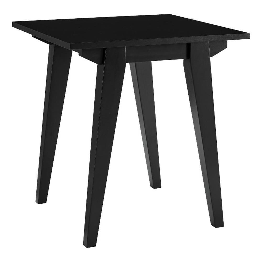 Minimalist Black Solid Wood Rectangular Side Table