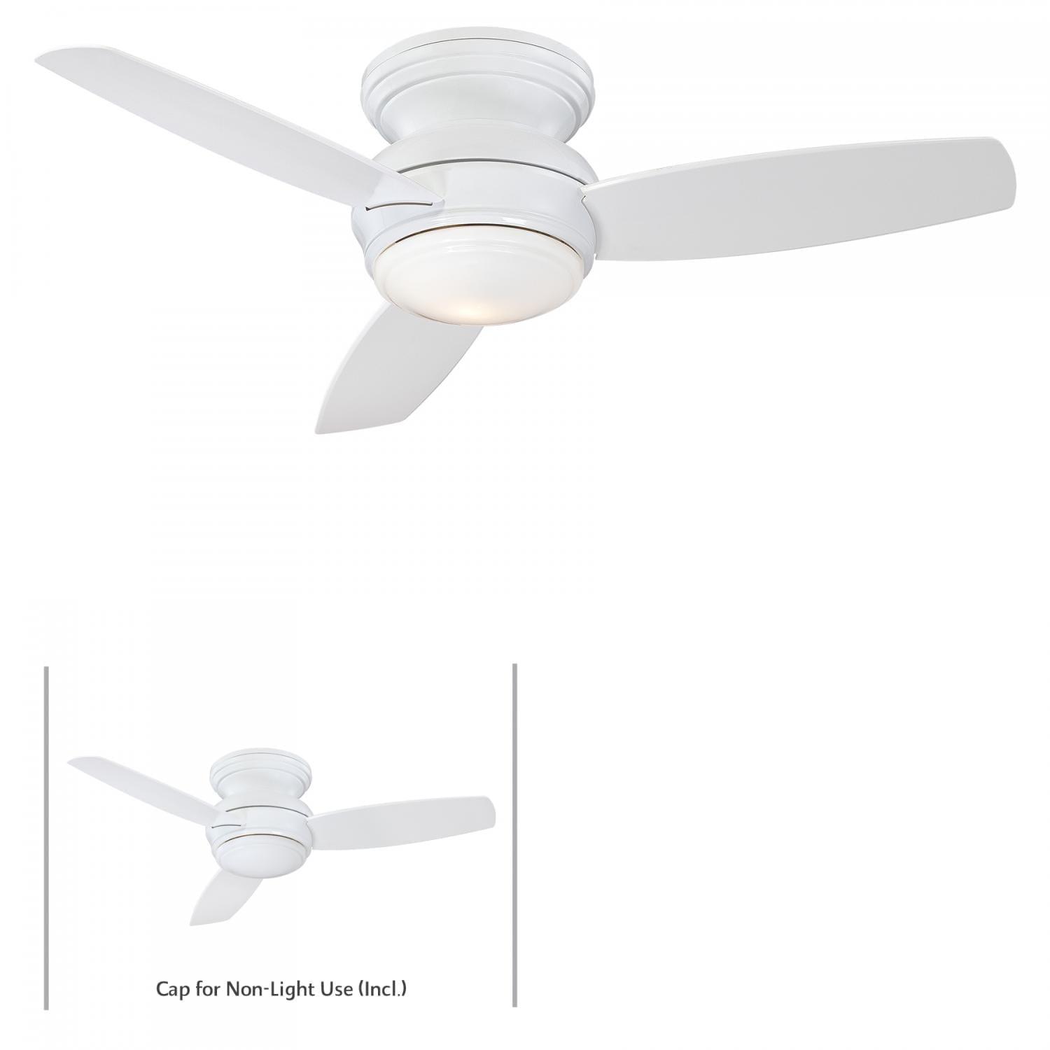 44" Minka Aire Vintage Hugger Outdoor Ceiling Fan with LED Light White Wet Rated for Patio Exterior House Porch Gazebo Garage Barn