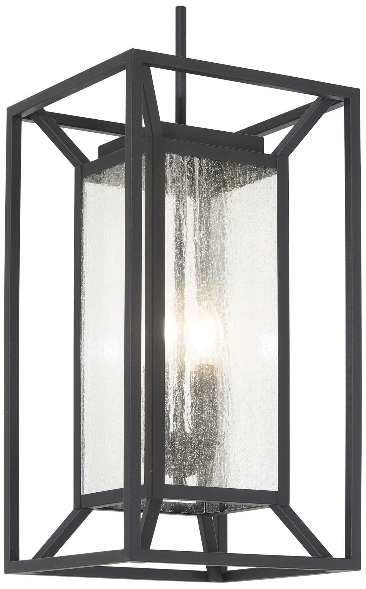 Sand Coal 4-Light Outdoor Hanging Lantern with Clear Seeded Glass