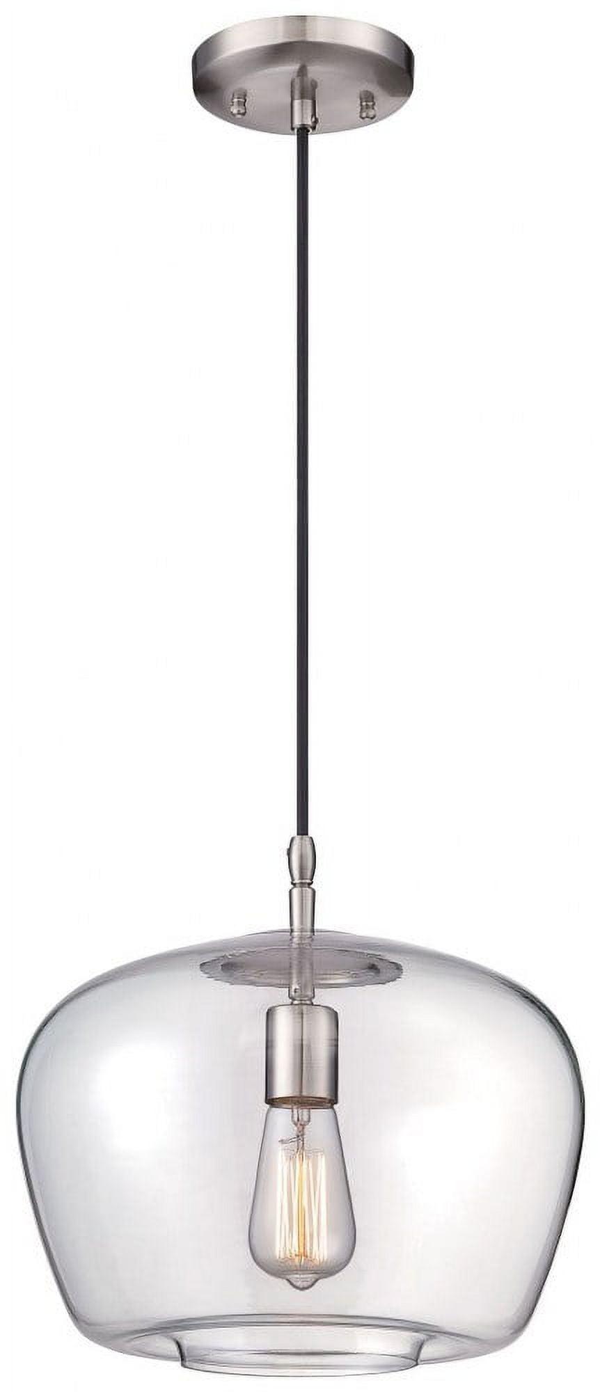 Elegant Mini Bowl Pendant Light in Brushed Nickel with Clear Glass