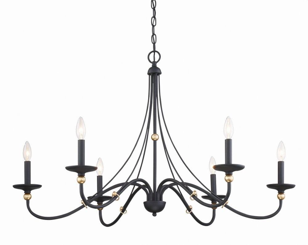 Minka Lavery 1046 Westchester County 6 Light 40" Wide Taper Candle Chandelier - Sand Coal