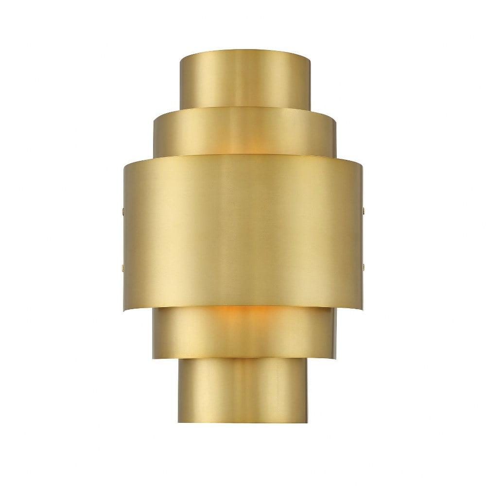 Soft Brass Dual-Light Dimmable Sconce with Steel Shades