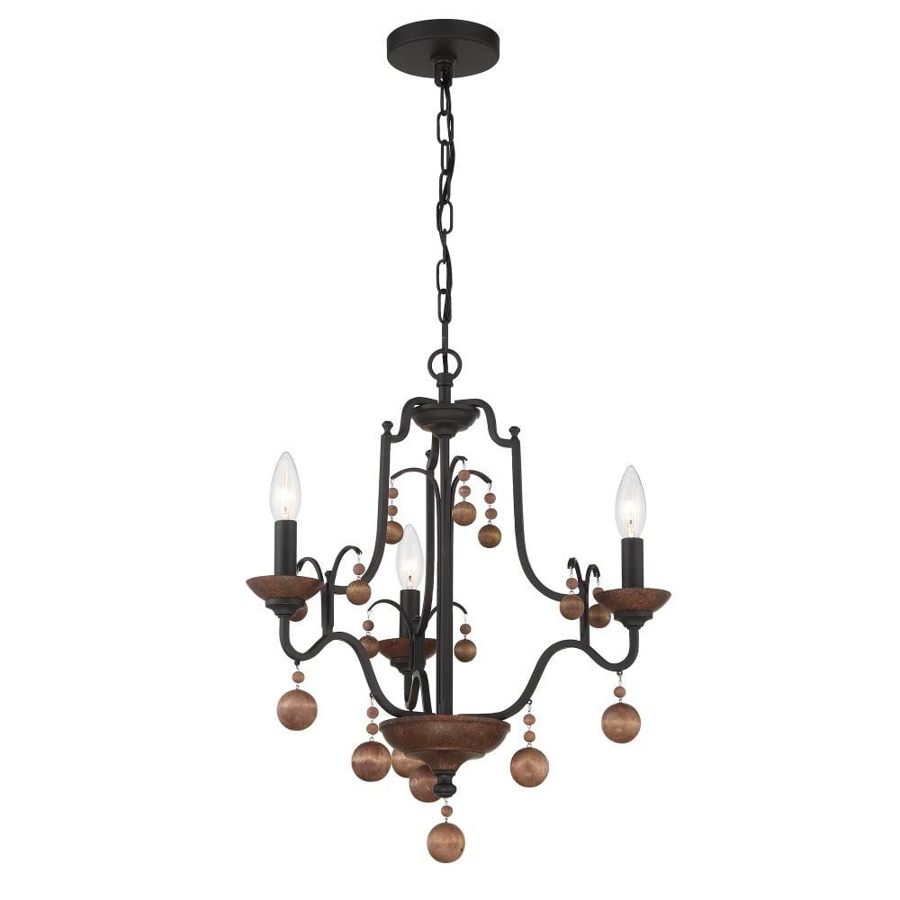 Minka Lavery 2663 Colonial Charm 3 Light 19" Wide Taper Candle Style Chandelier - Old