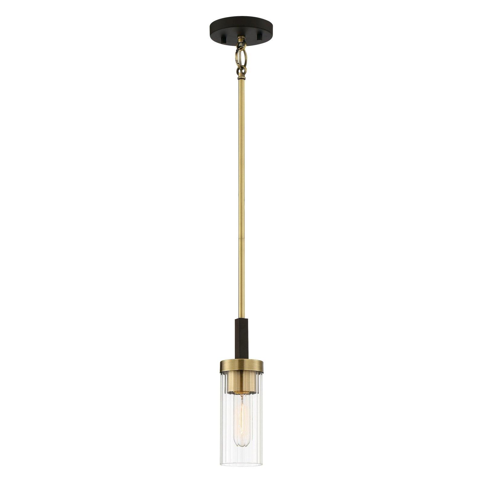 Ainsley Court Aged Bronze Mini Pendant with Clear Glass Shade