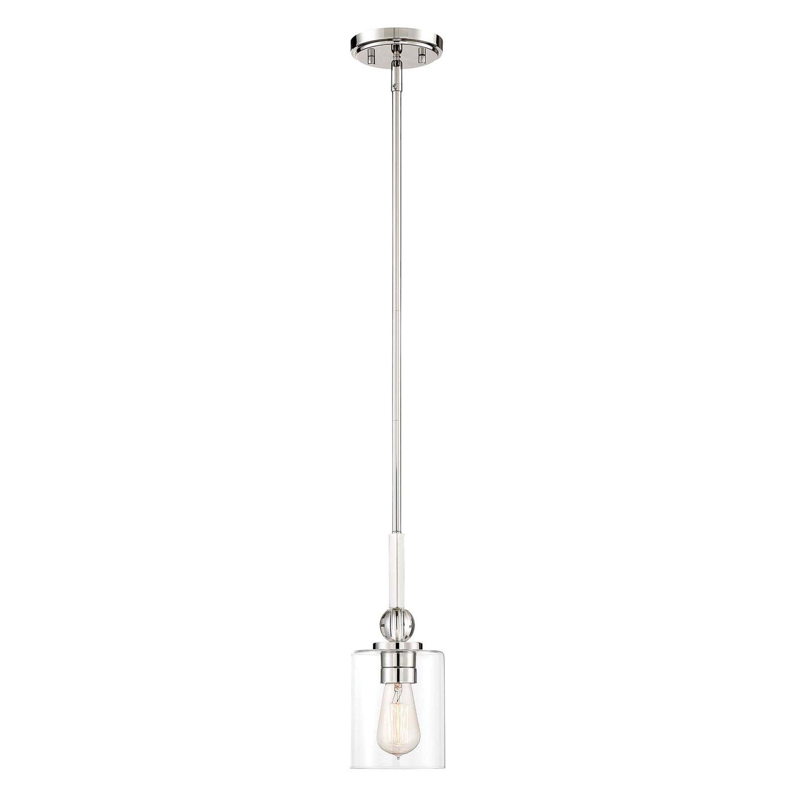 Transitional Mini Pendant in Polished Nickel with Clear Glass