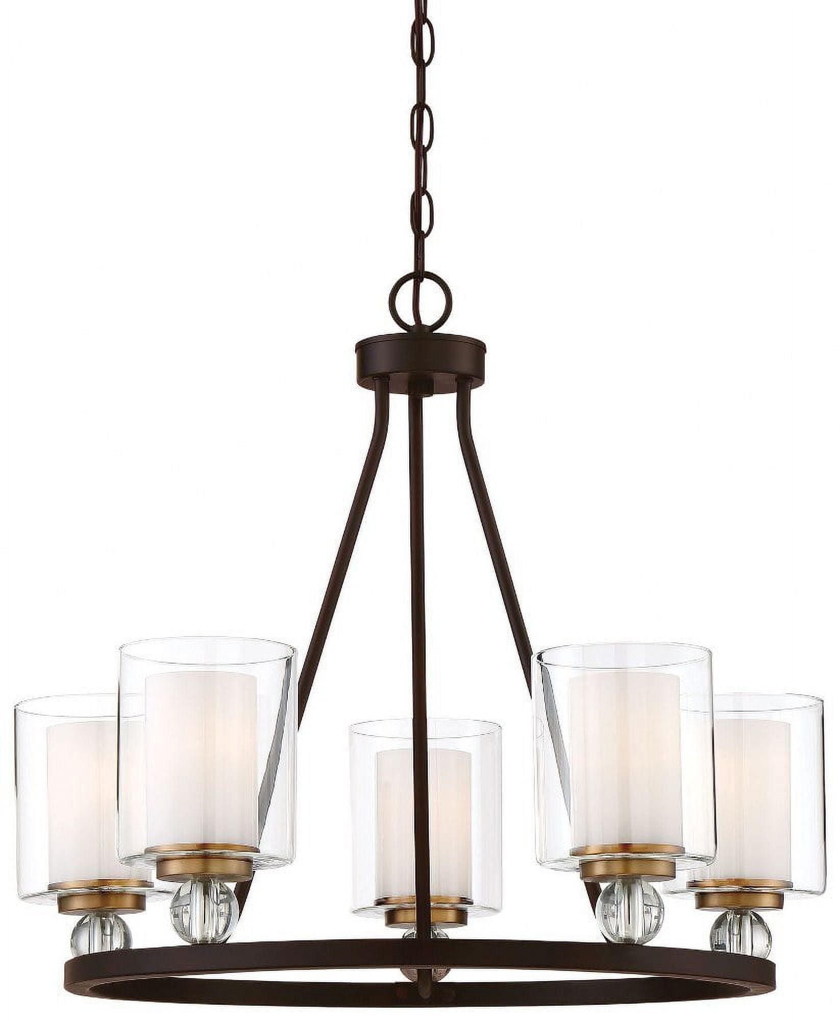 Minka Lavery - Studio 5 - Chandelier 5 Light Painted Bronze/Natural Brush Brass