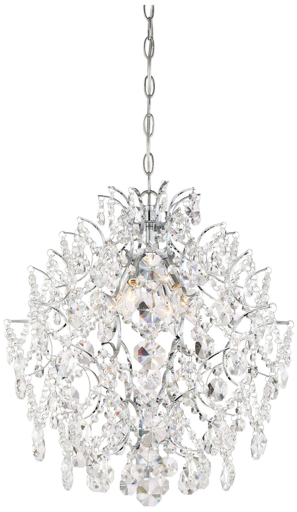 Isabella's Crown Chrome Finish 4-Light Crystal Chandelier