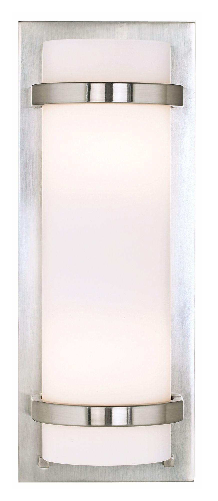 Minka Lavery Modern Wall Light Sconce Brushed Nickel Hardwired 6 3/4" Fixture Etched Opal Glass Shade for Bedroom Bathroom Vanity