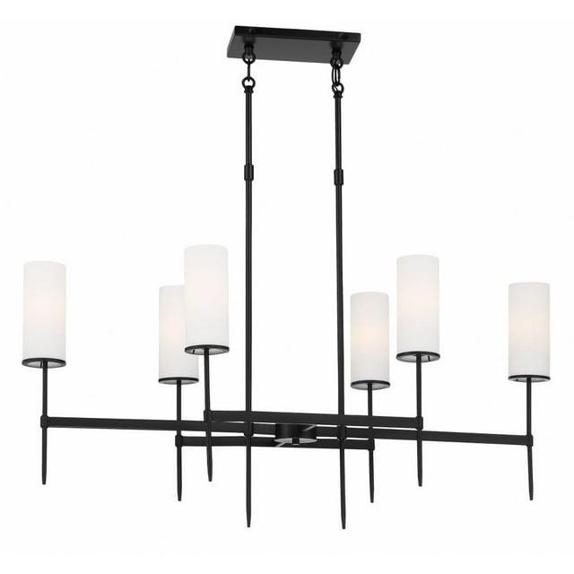 6-Light Kitchen Island Light in Coal