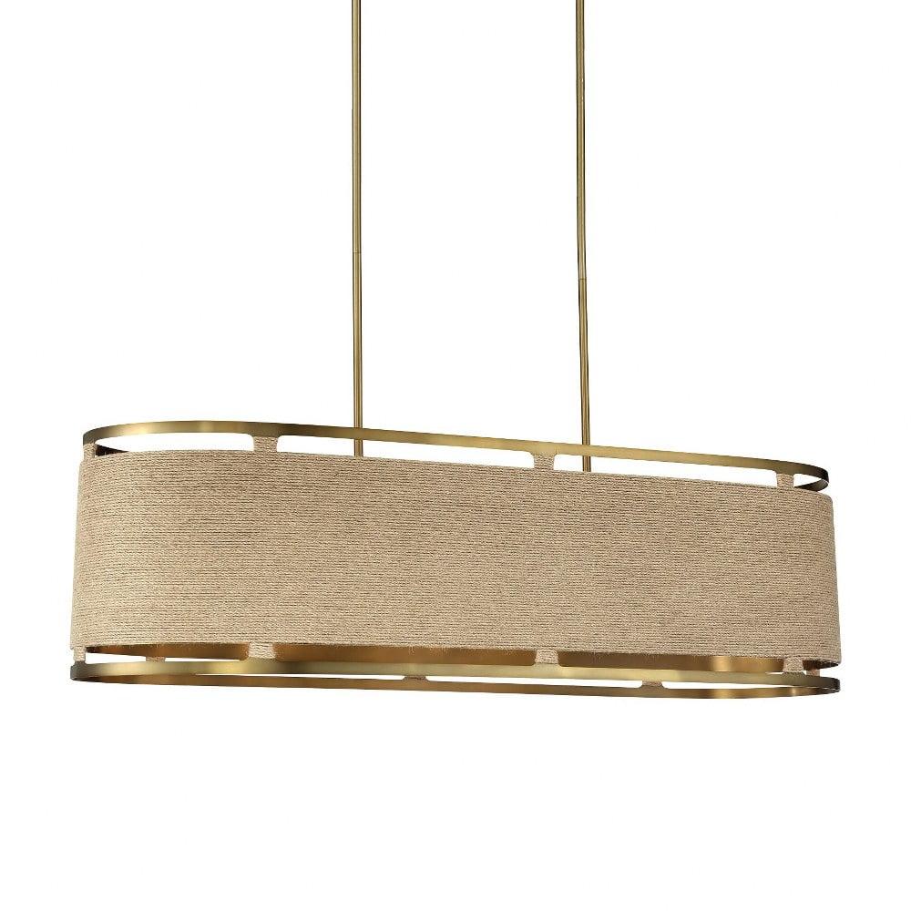 Soft Brass 8-Light Drum Pendant Chandelier