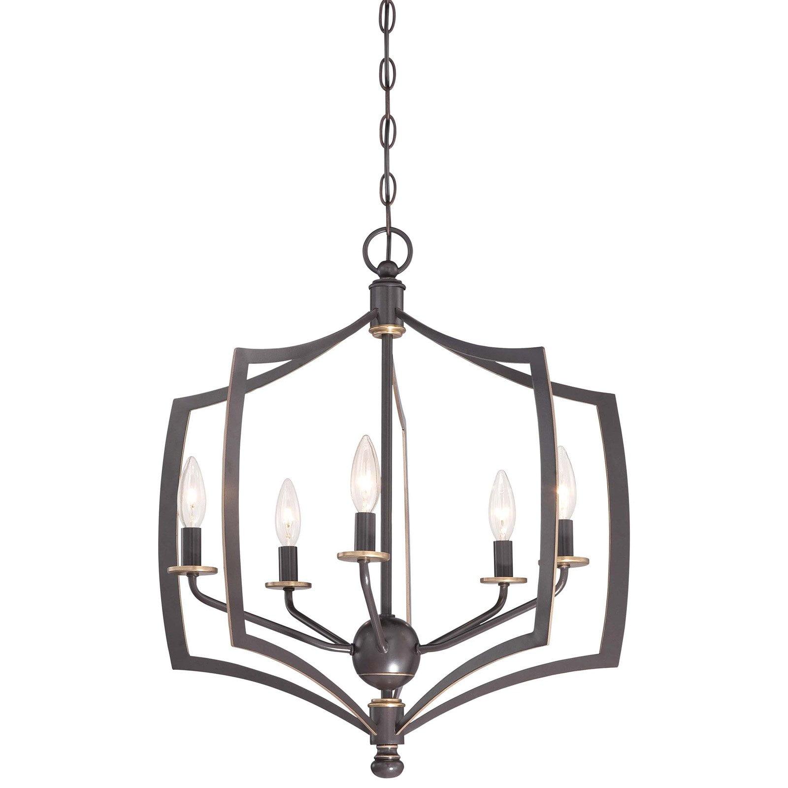 Downton Bronze and Gold 5-Light Candelabra Chandelier