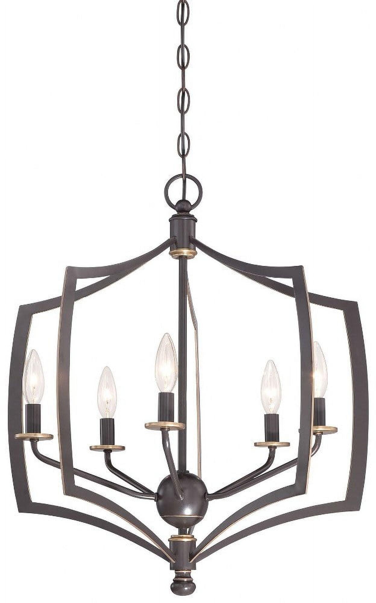 Minka Lavery 4375-579 Middletown 5 Light Chandelier in Downton Bronze /w Gold Highl