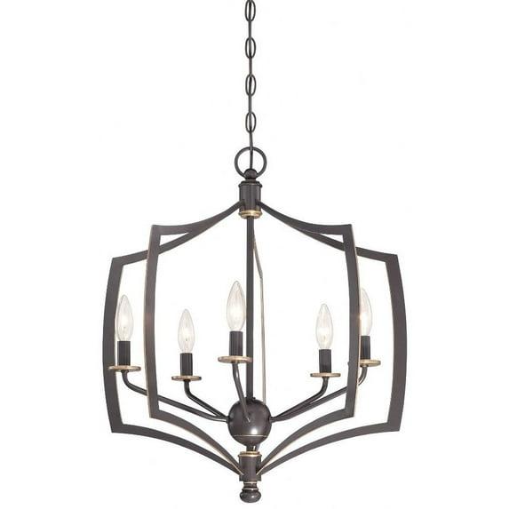 Chandelier 5 Light Downton Bronze/Gold In Transitional Style 23.75 Inches Tall By 23 Inches Wide     -Traditional Installation Minka Lavery 4375-579