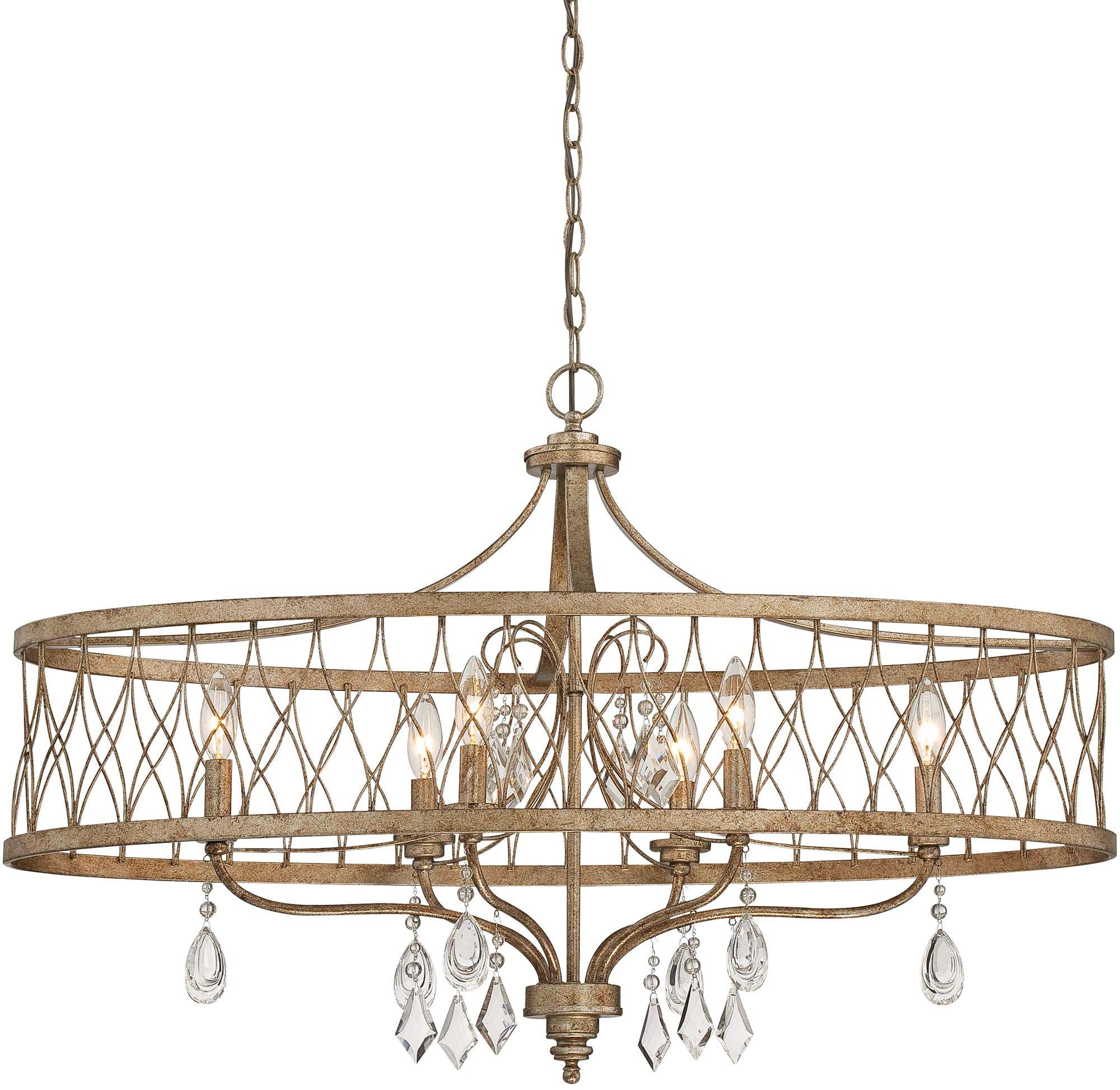 Olympus Gold Crystal Elegance 6-Light Dimmable Chandelier