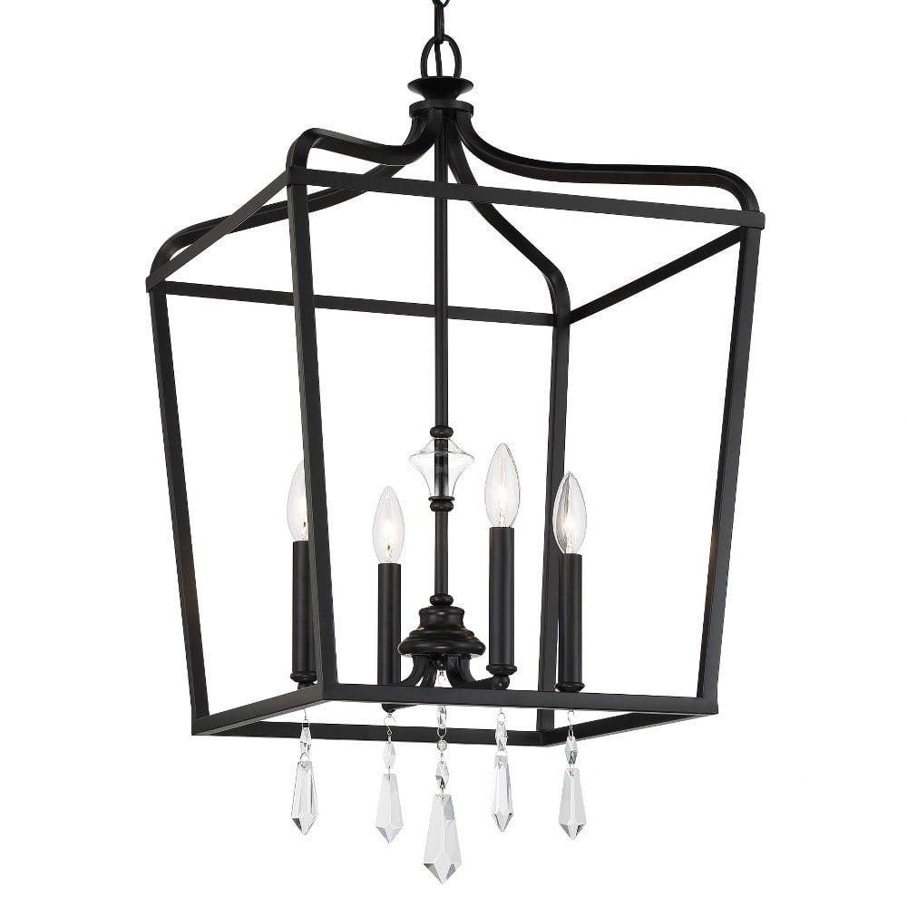 4 - Light Dimmable Lantern Geometric Chandelier