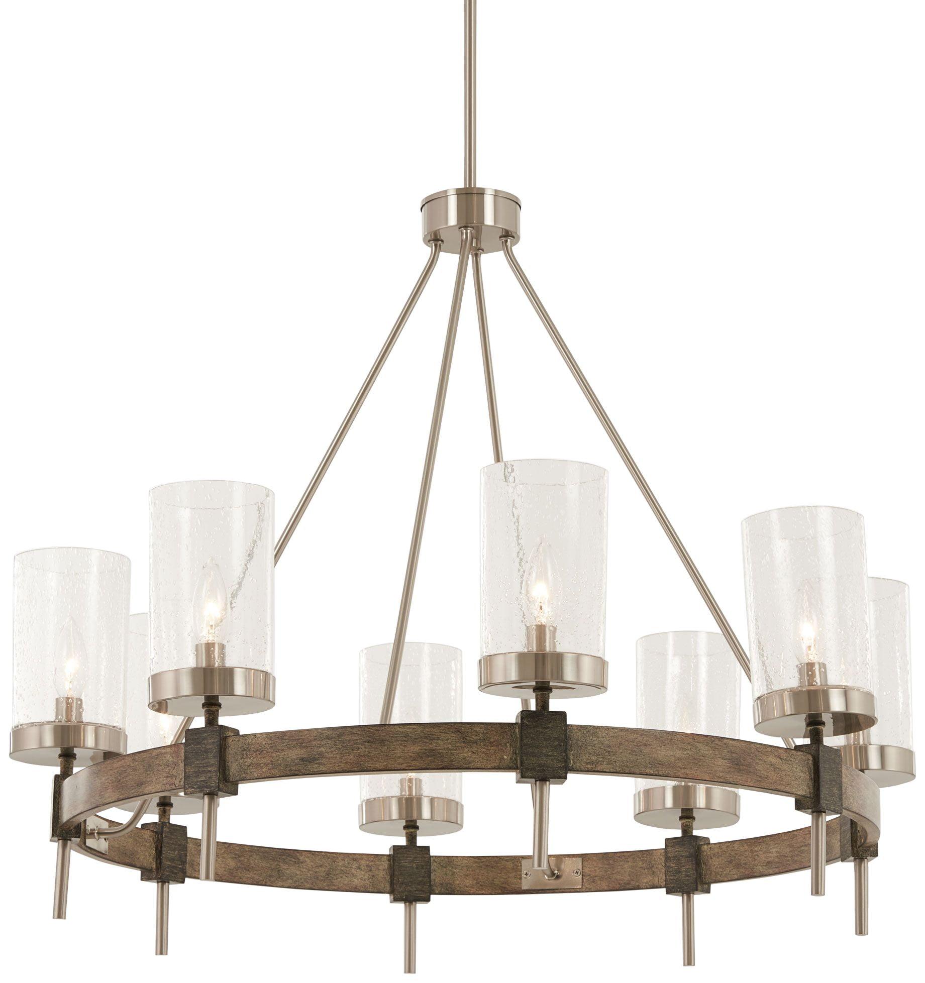 Liska 8 - Light Dimmable Wagon Wheel Chandelier