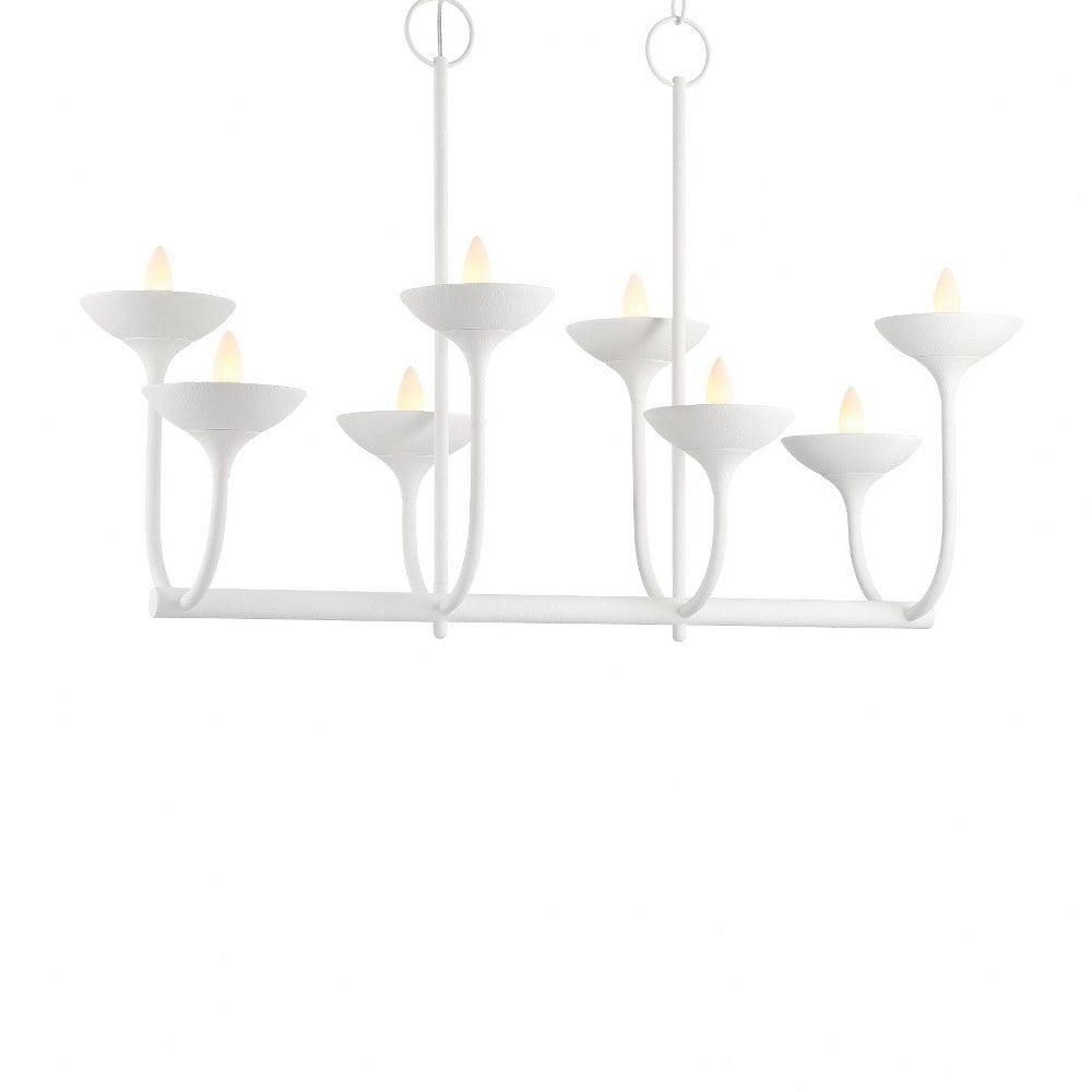 Plaster White 8-Light Indoor/Outdoor Island Chandelier