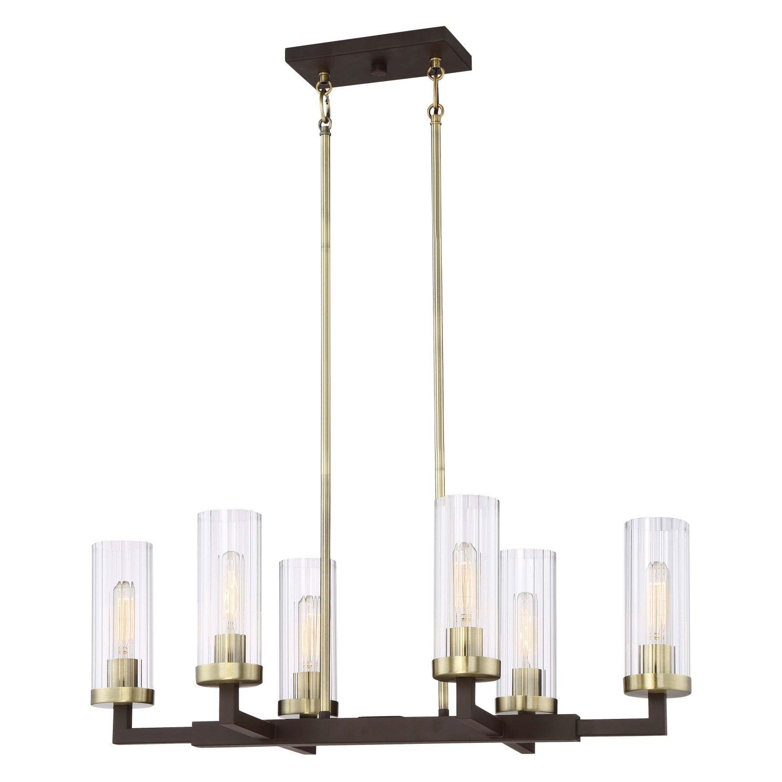 Ainsley Court 6-Light Aged Bronze & Brushed Brass Vanity Chandelier