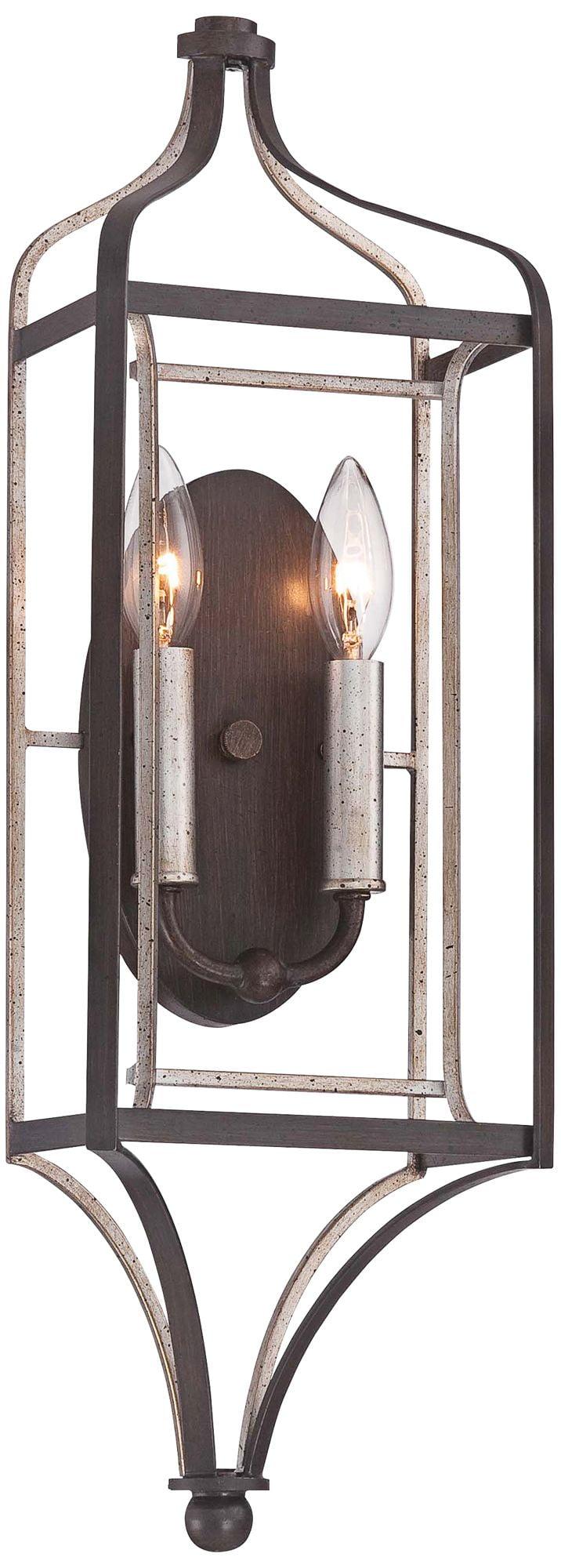 Minka Lavery Industrial Wall Light Sconce Rubbed Sienna Hardwired 7" 2-Light Fixture for Bedroom Bathroom Vanity Reading Hallway