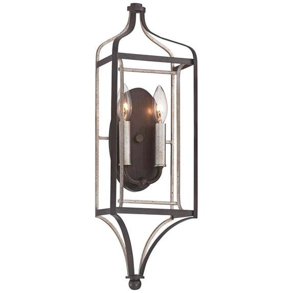 Minka Lavery Industrial Wall Light Sconce Rubbed Sienna Hardwired 7" 2-Light Fixture for Bedroom Bathroom Vanity Reading Hallway