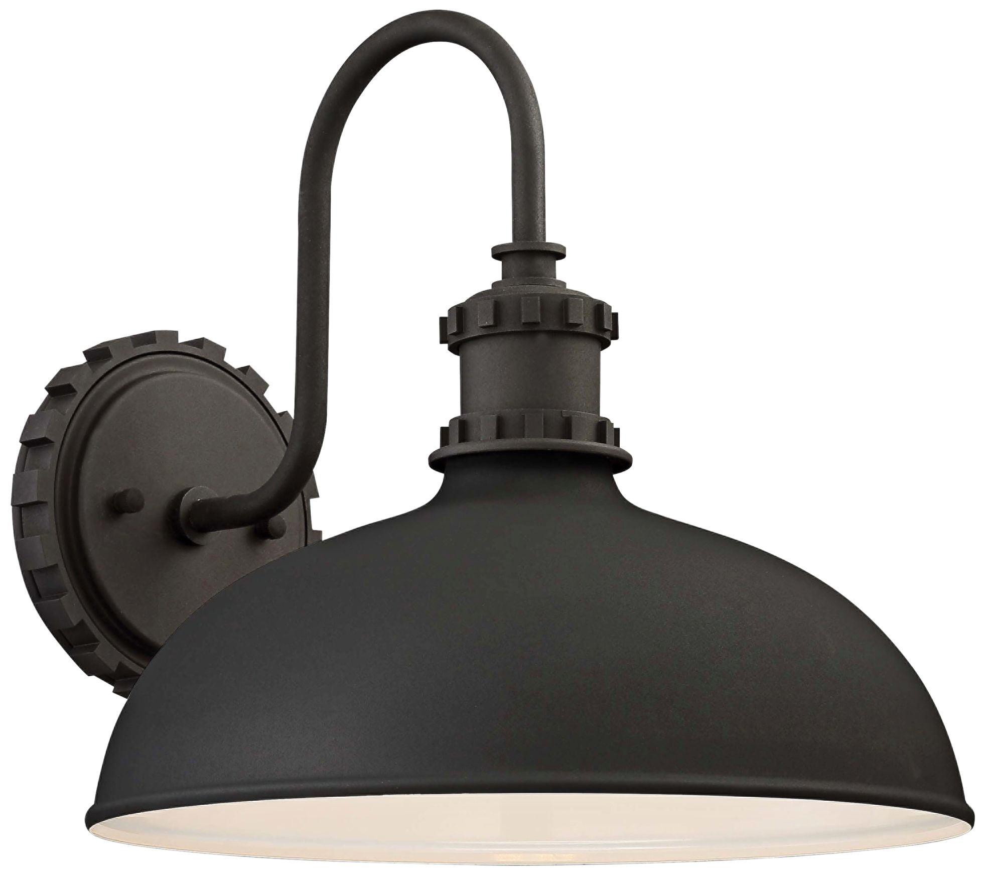 Minka Lavery Industrial Outdoor Barn Light Fixture Black Gooseneck Arm 11 3/4" for Post Exterior Deck House Porch Yard Patio