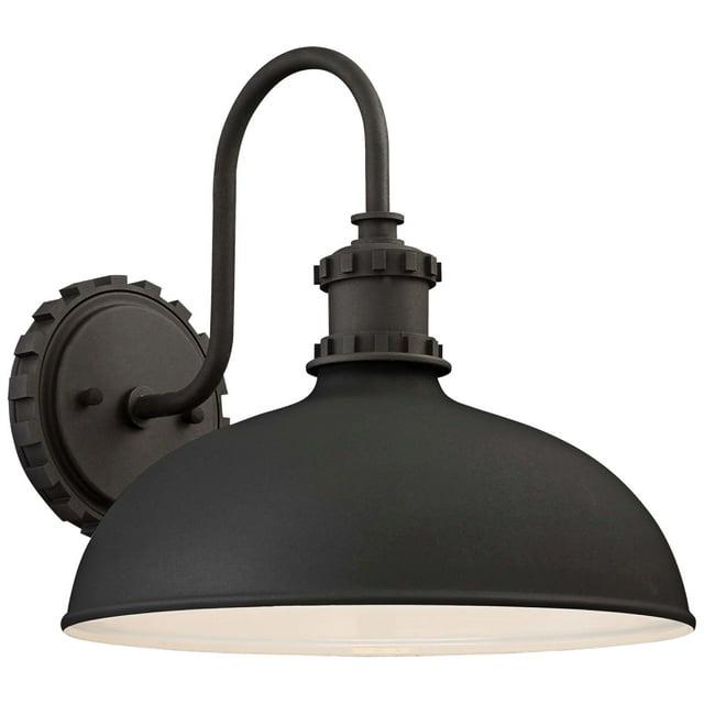 Minka Lavery Industrial Outdoor Barn Light Fixture Black Gooseneck Arm 11 3/4" for Post Exterior Deck House Porch Yard Patio