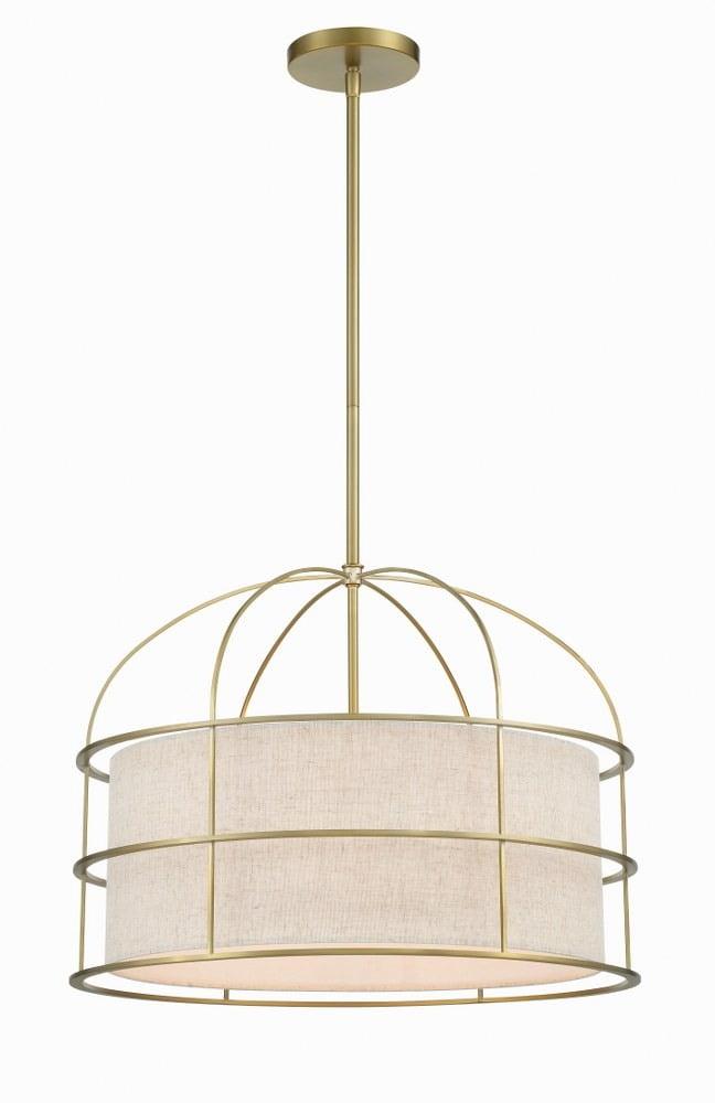 2155-695-Minka Lavery-Gateway Park - 5 Light Convertible Pendant-15 Inches Tall and 20 Inches Wide-Soft Brass Finish