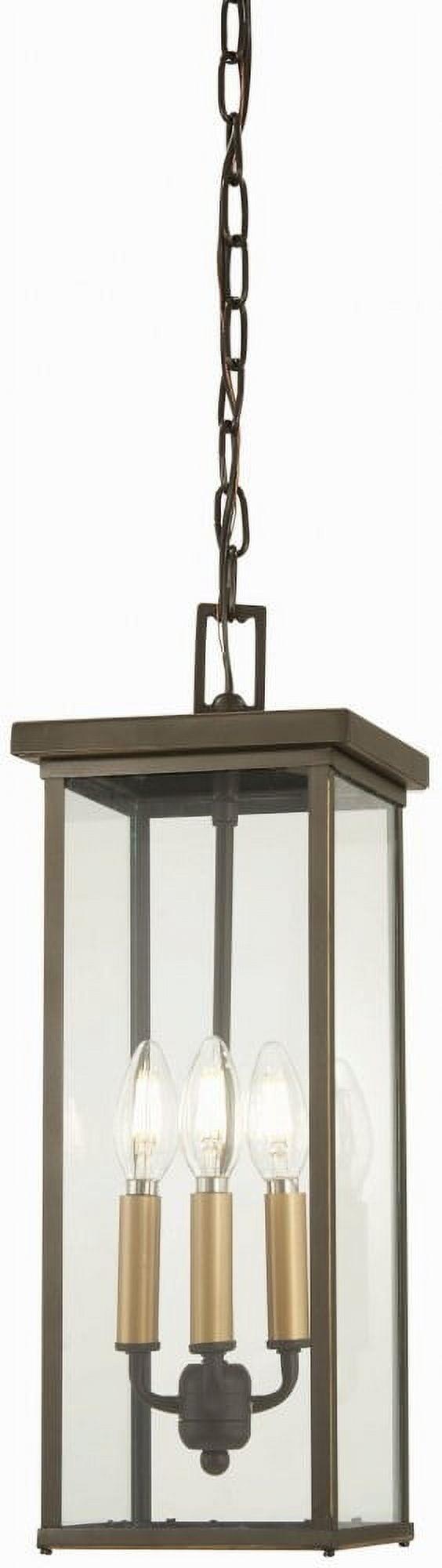 Transitional Oil-Rubbed Bronze & Gold Highlight 4-Light Incandescent Lantern