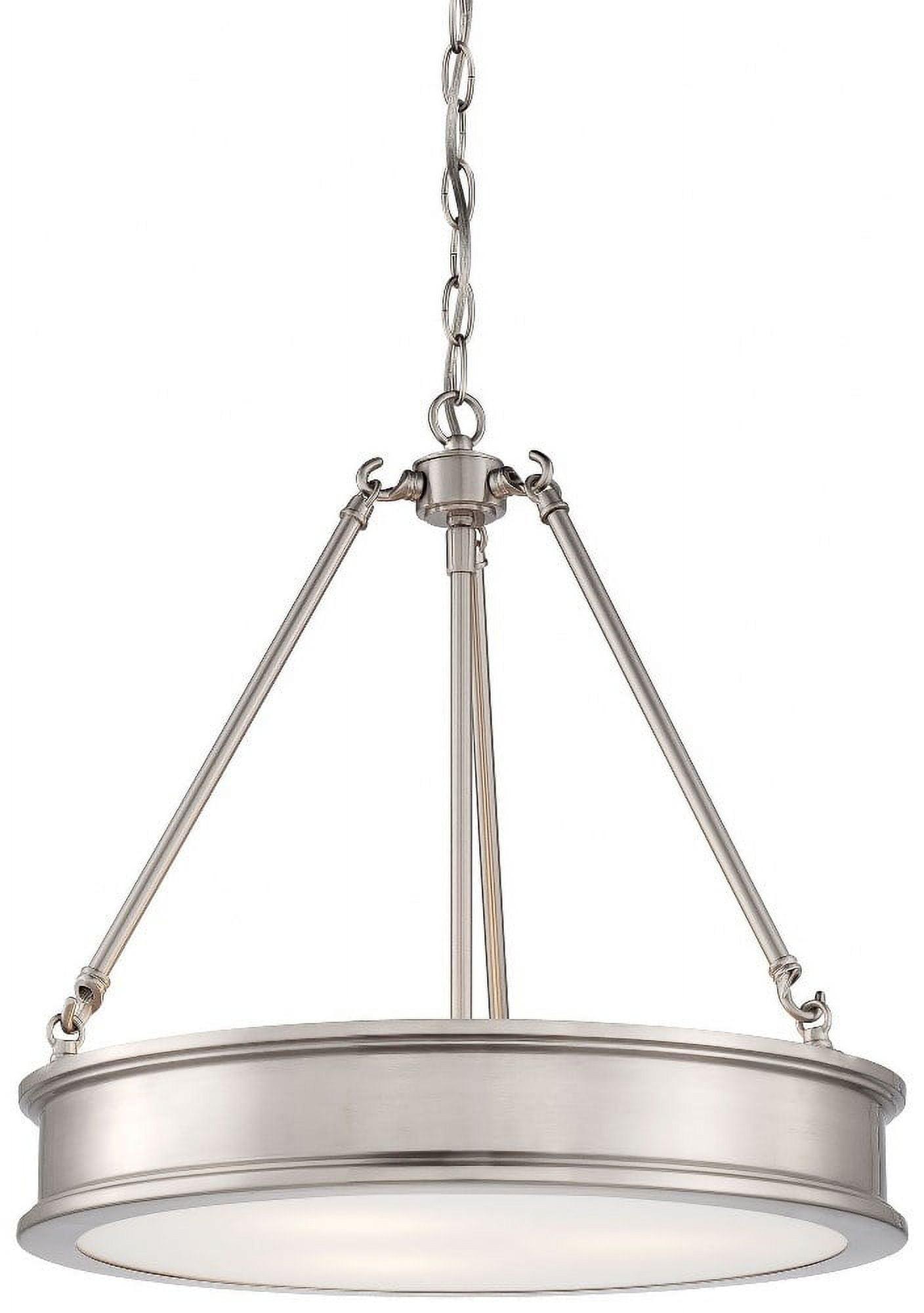 Pendant 3 Light In Transitional Style 18.5 Inches Tall By 19 Inches Wide-Brushed Nickel Finish    -Traditional Installation Minka Lavery 4173-84