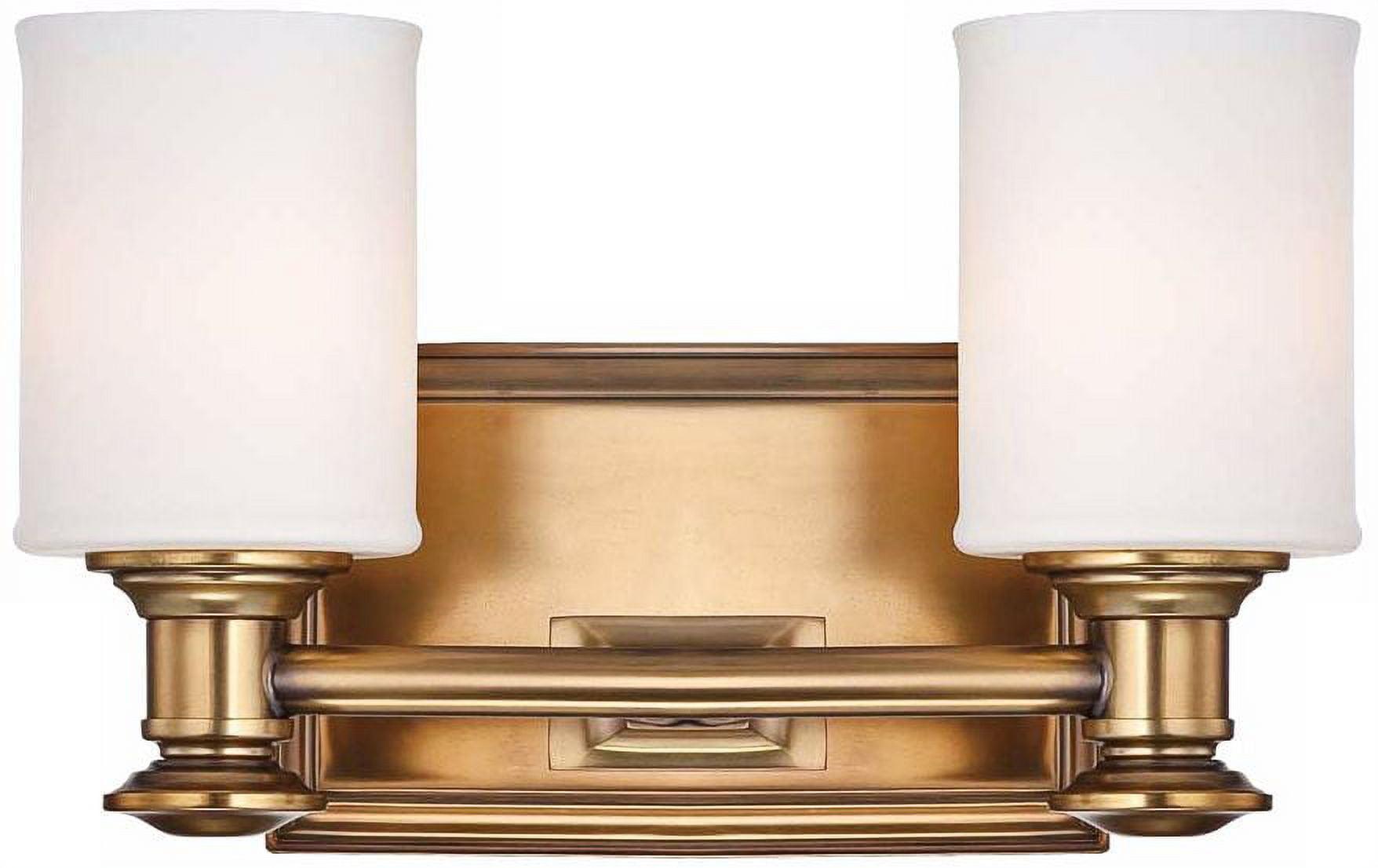 Harbour Point Liberty Gold 2-Light Bathroom Vanity with Opal Glass