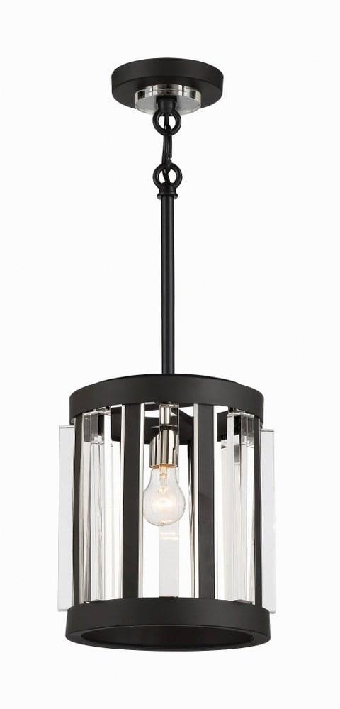 Polished Nickel Sand Coal Mini Drum Pendant Light