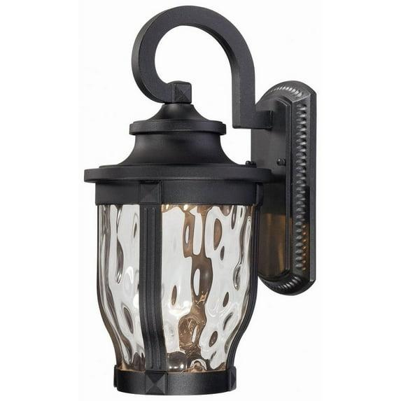 Minka Lavery Rustic Outdoor Wall Light Fixture Black LED 16 1/4" Clear Hammered Glass for Post Exterior Barn Deck Porch Yard Patio