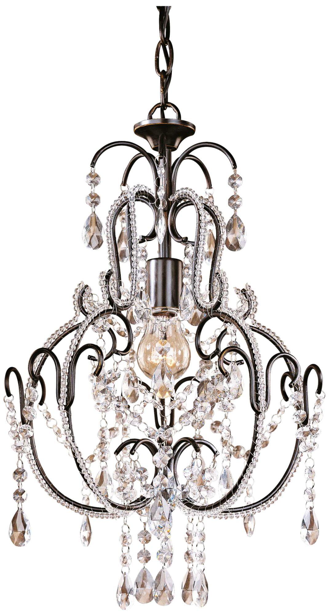 Minka Lavery Taylor Bronze With Fluted Piastra Glass Chandelier