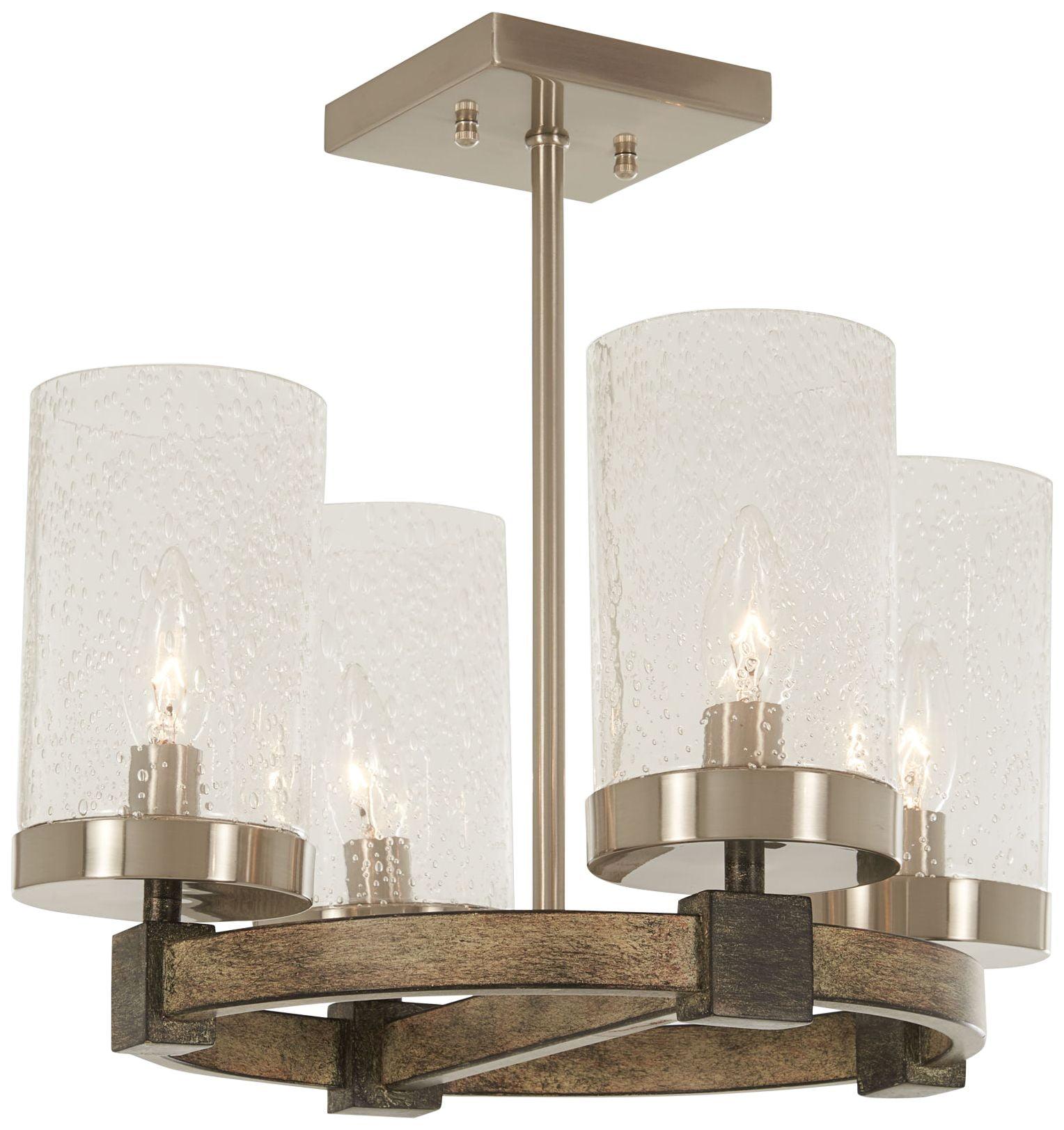 Bridlewood 15" 4-Light Clear Seedy Glass Ceiling Light