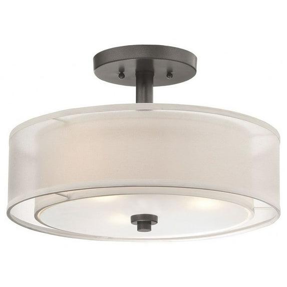 4107-172-Minka Lavery-Parsons Studio - 3 Light Semi-Flush Mount in Transitional Style - 10 inches tall by 15 inches wide-Smoked Iron Finish